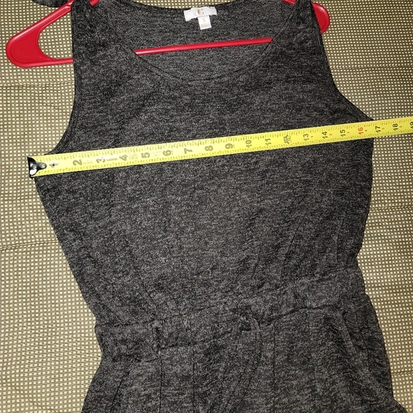 C Women's Solid Gray Polyester Round Neck Sleeveless Casual Jumsuits Size Small - Picture 13 of 16